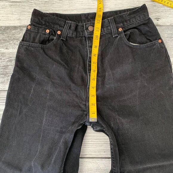 Vintage 90s Levi’s 551 Relaxed Fit Tapered Leg Faded Black Ankle Mom Jeans - Picture 13 of 16